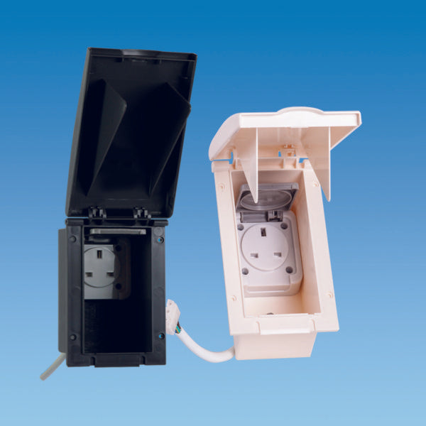 Powerpoint 13 Amp 240 Volt Mains Outlet Socket Box With Satellite Point