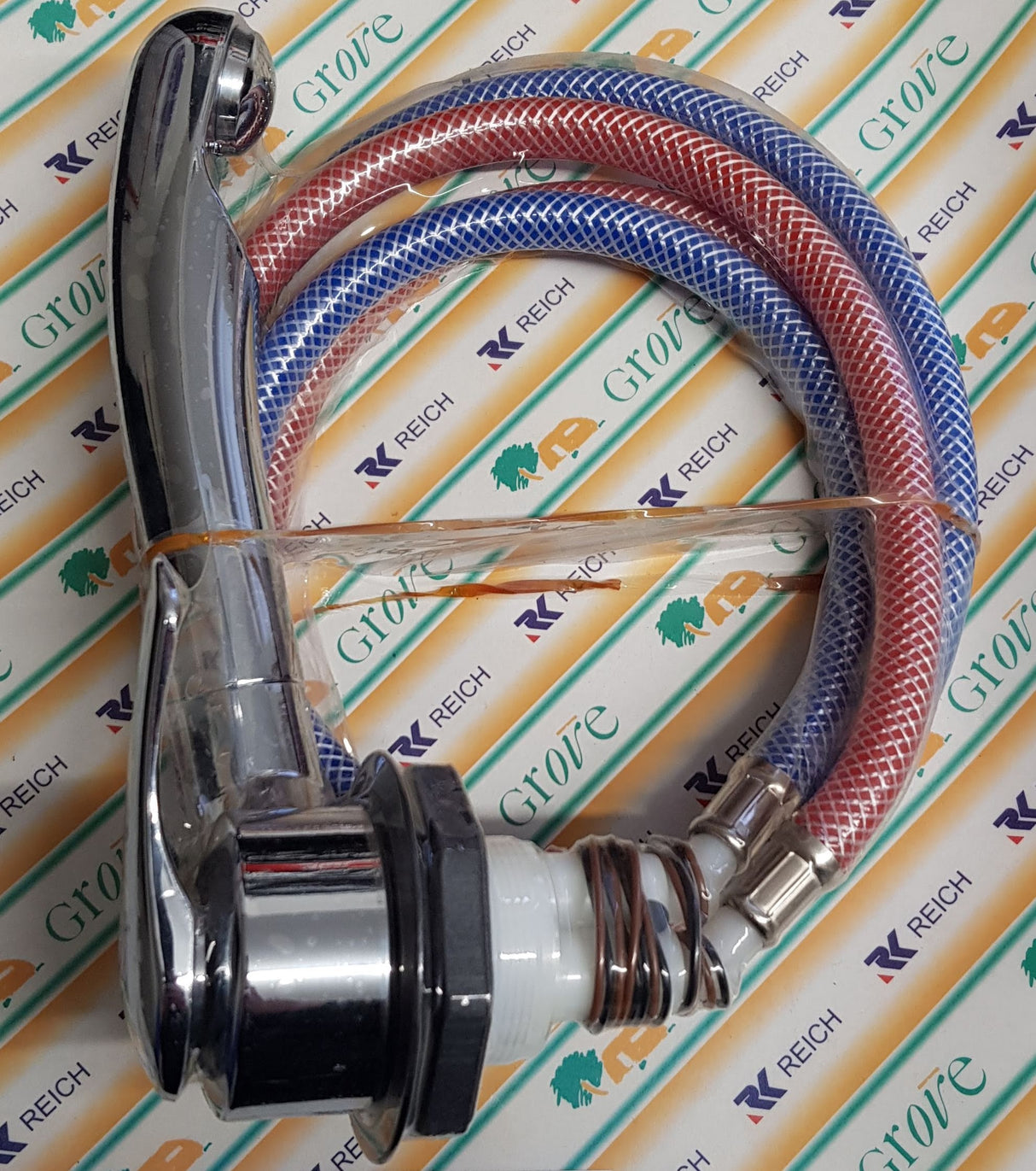 Reich Twist Single Lever Chrome Mixer Tap With 45 Degree Elbow Right Hand