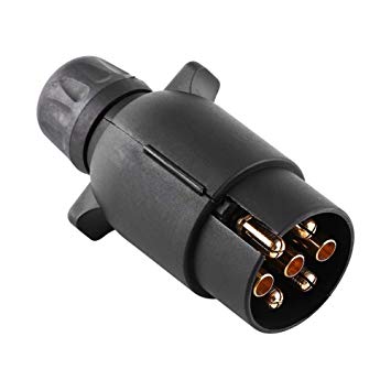 7 Pin 12N Plug Black Plastic