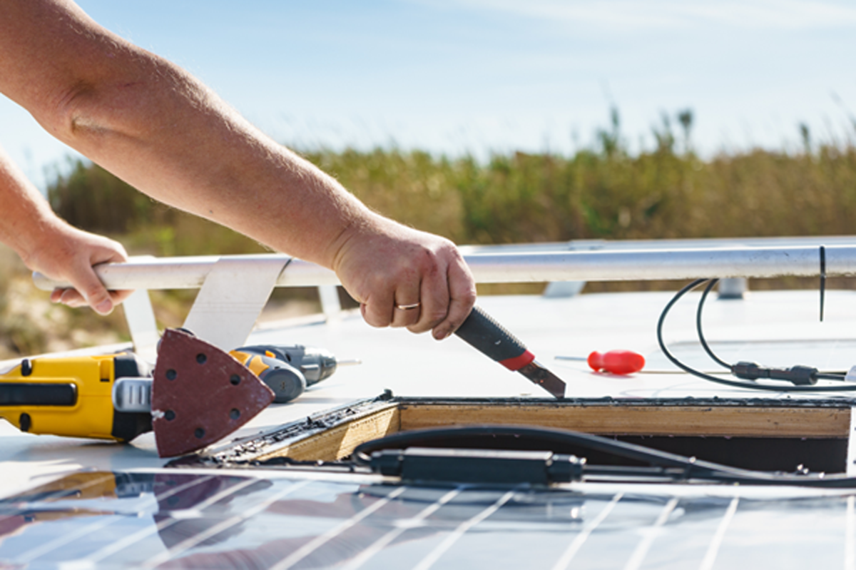 installing solar panels on a caravan or campervan