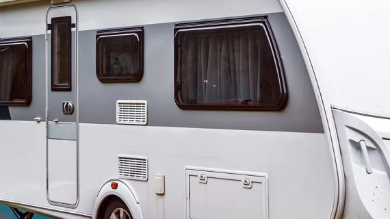 Caravan with replacement windows