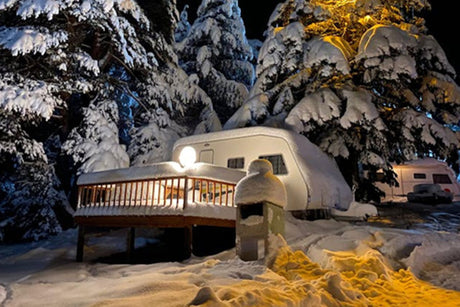 A caravan in the show at Christmas