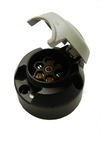 7 Pin 12S Socket Black Plastic With Grey Lid