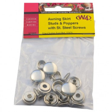 Awning Skirt Poppers With Studs & Screws 5 Pack